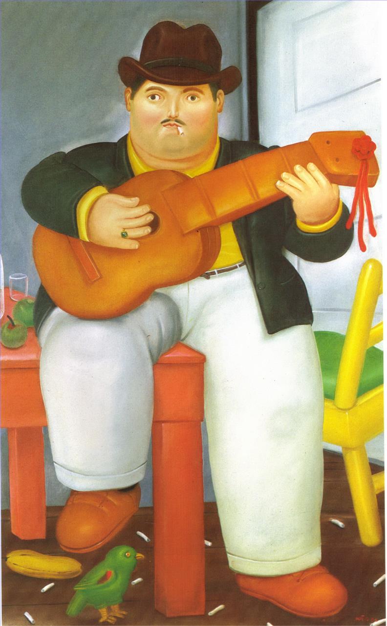 Man with a Guitar Fernando Botero Oil Paintings